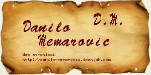 Danilo Memarović vizit kartica